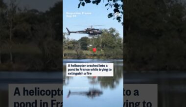A helicopter crashed into a pond in France while trying to extinguish a fire