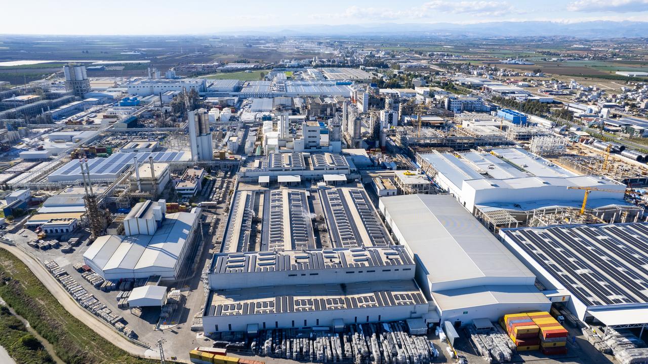An aerial view of SASA Polyester’s industrial complex in Adana, Türkiye, August 26, 2025. (AA Photo)