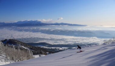 skier on slopes in Japan