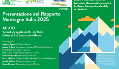 AD ACUTO, UNCEM PRESENTA IL RAPPORTO MONTAGNE ITALIA. APPUNTAMENTO VENERDI MATTINA