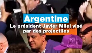Javier Milei visé par des projectiles lors d'un cortège • FRANCE 24