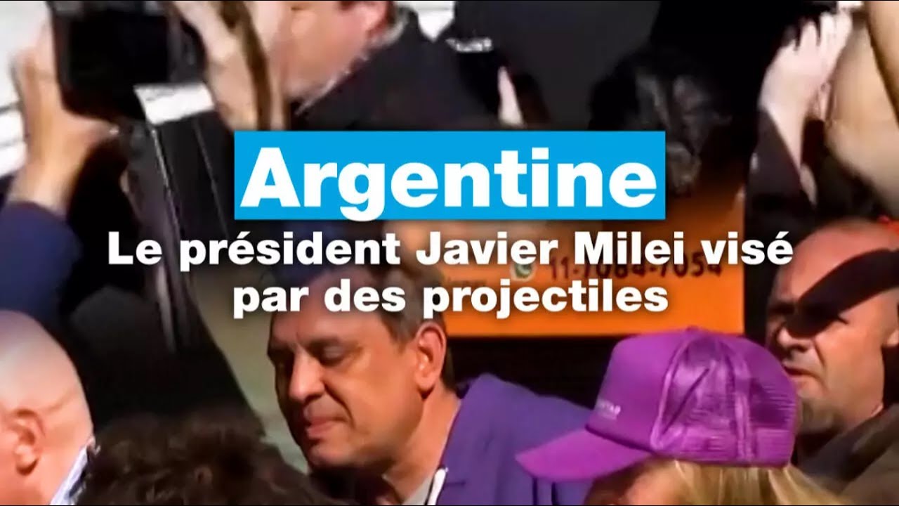 Javier Milei visé par des projectiles lors d'un cortège • FRANCE 24