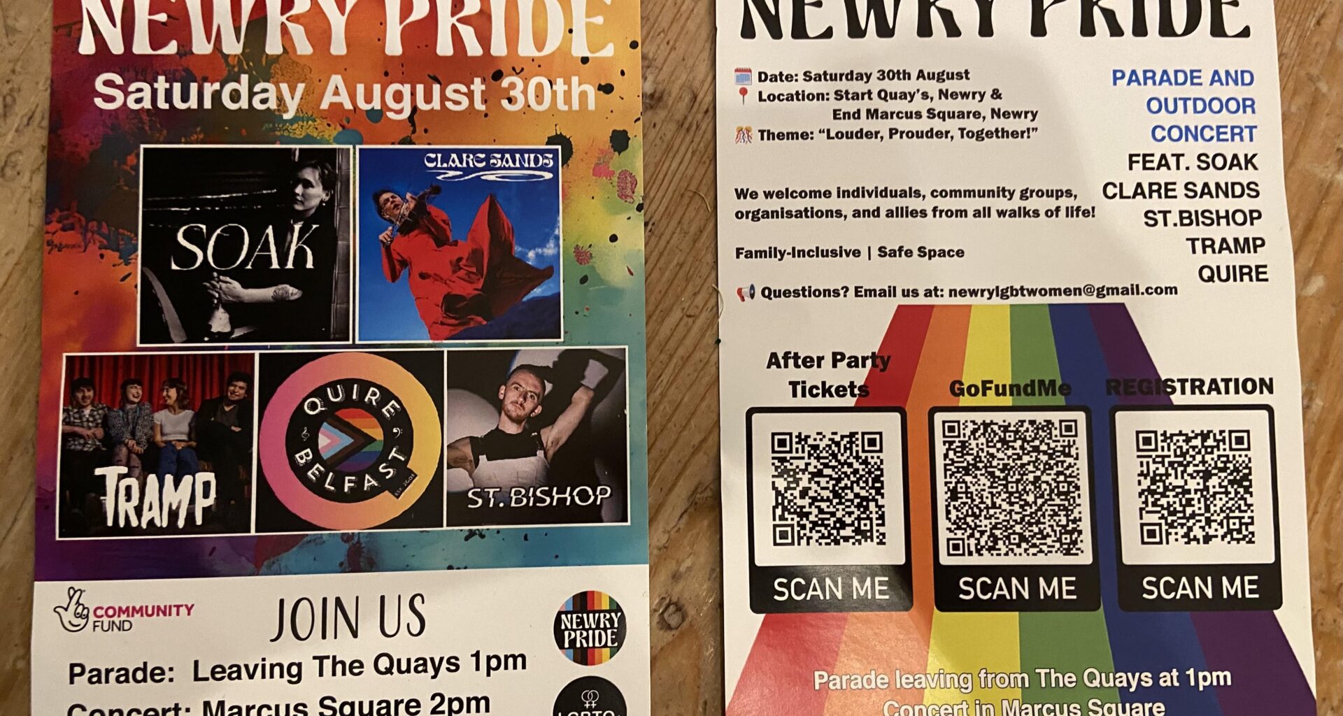 Newry Pride festival today! Far-right have ripped down their flags 2 nights in a row so make sure to get out, take part and show your support