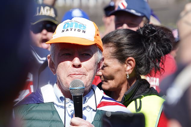One Nation senator Malcolm Roberts speaks at an anti-mass immigration rally in Canberra, Sunday, August 31, 2025. (AAP Image/Dominic Giannini) NO ARCHIVING