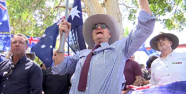 Bob Katter at the Townsville anti-immigration rally on Sunday, August 31, 2025