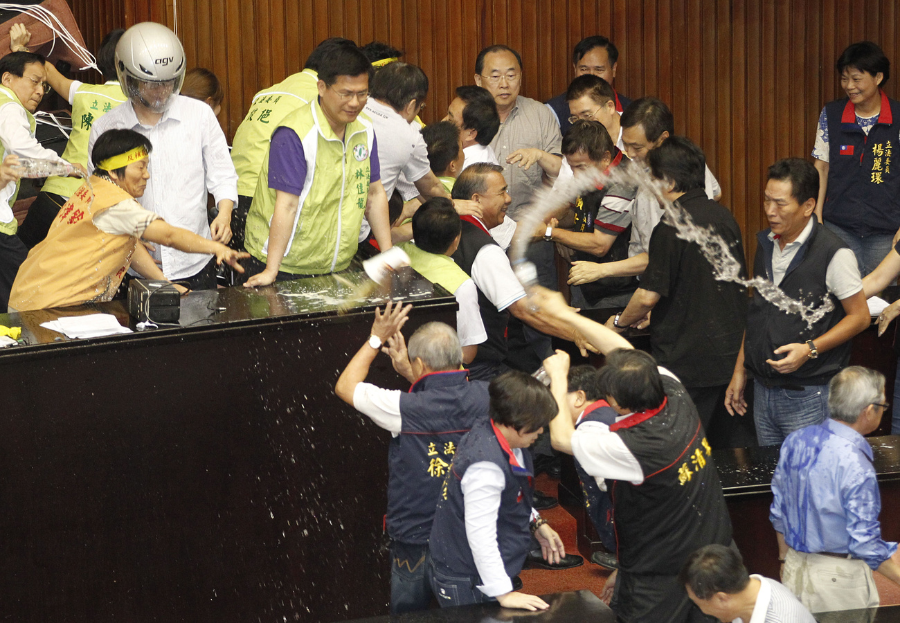 rowdy debate in taiwanese parliament