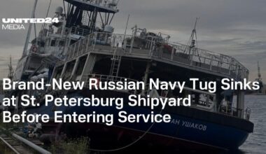 Brand-New Russian Navy Tug Sinks at St. Petersburg Shipyard Before Entering Service