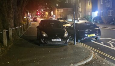 Cars just parked on the pavement