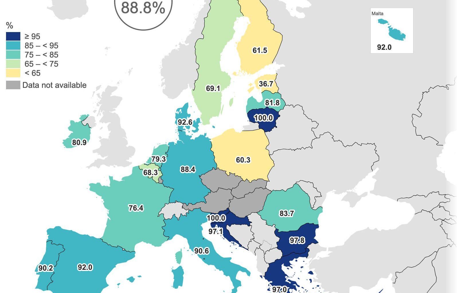 Coastal Bathing Sites with Excellent Water Quality in the EU, 2024