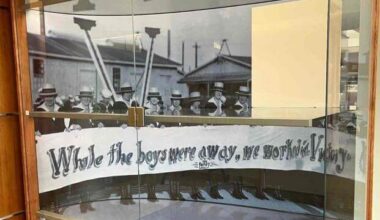 Case at U.S. Naval Academy that housed items commemorating female Jewish graduates.