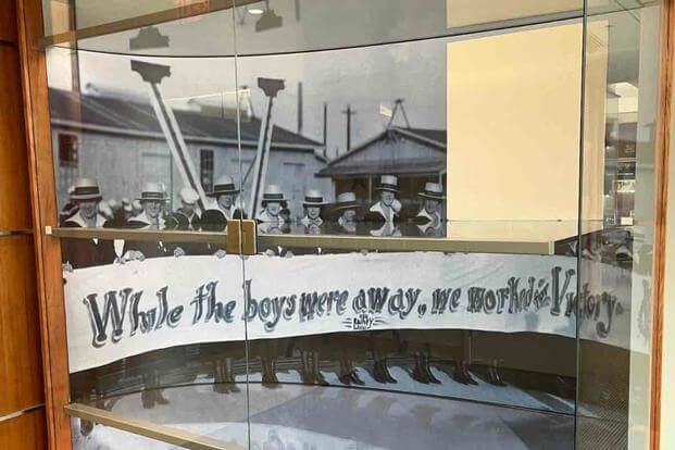 Case at U.S. Naval Academy that housed items commemorating female Jewish graduates.