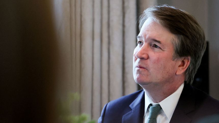 Supreme Court Justice Brett Kavanaugh listens to remarks during a visit by Irish Taoiseach Micheal Martin in Washington, DC, on March 12.