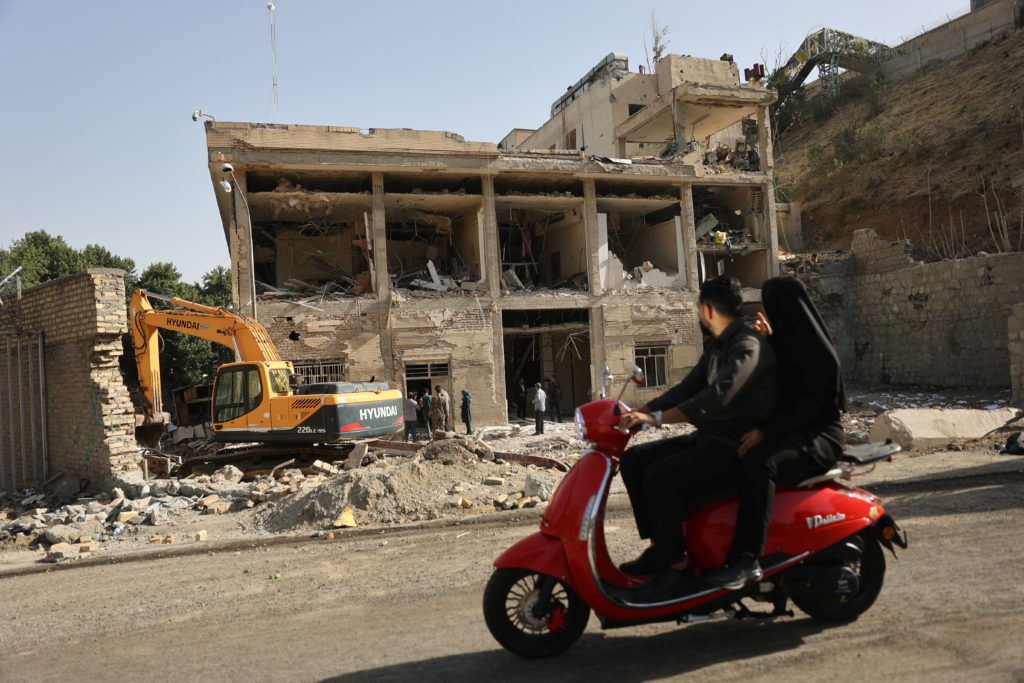 A view shows the aftermath of an Israeli strike on Evin Prison, in Tehran