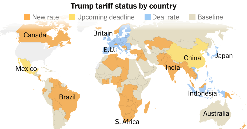Maps: Tracking Trump’s New Tariffs on Every Country