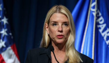 U.S. Attorney General Pam Bondi and acting Drug Enforcement Administrator (DEA) Robert Murphy hold a press conference, in ...
