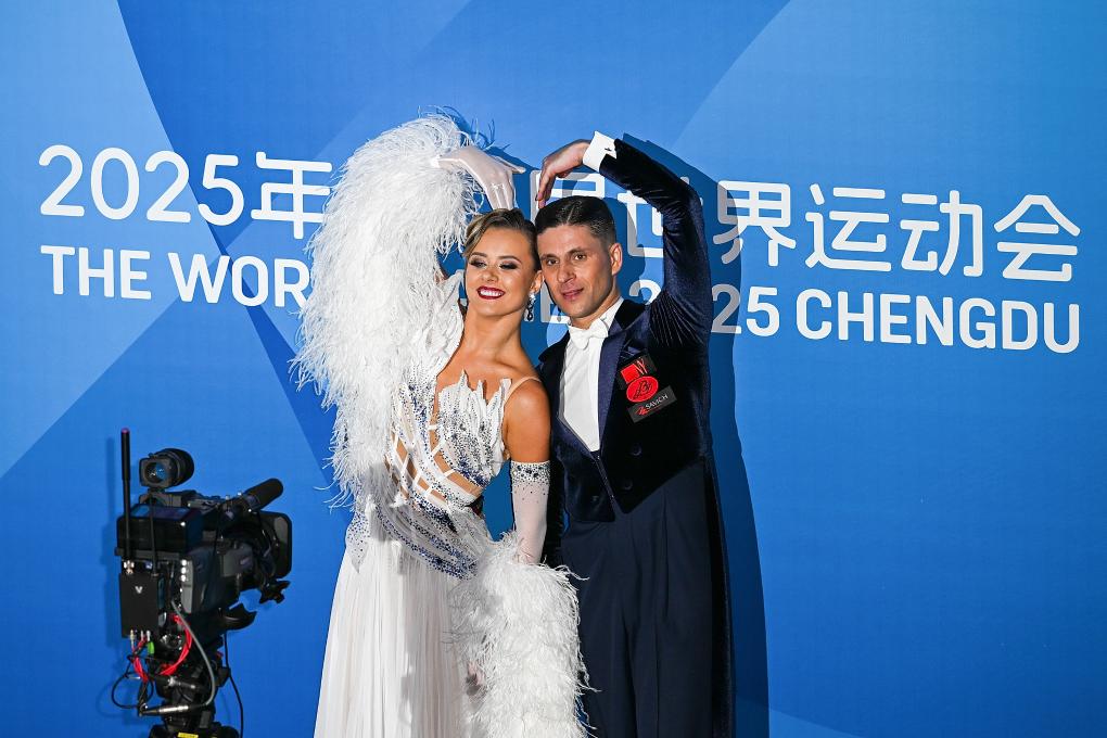 Moldova's Glukhov, Glazunova win standard dance gold at 2025 World Games -Xinhua