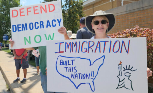 Pictured are two of the signs from Saturday