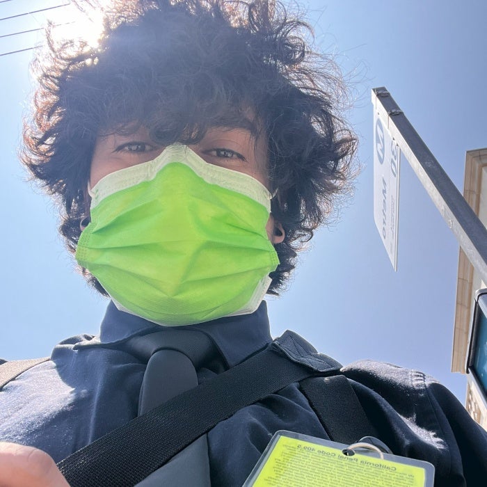 Photo of a man wearing a face mask