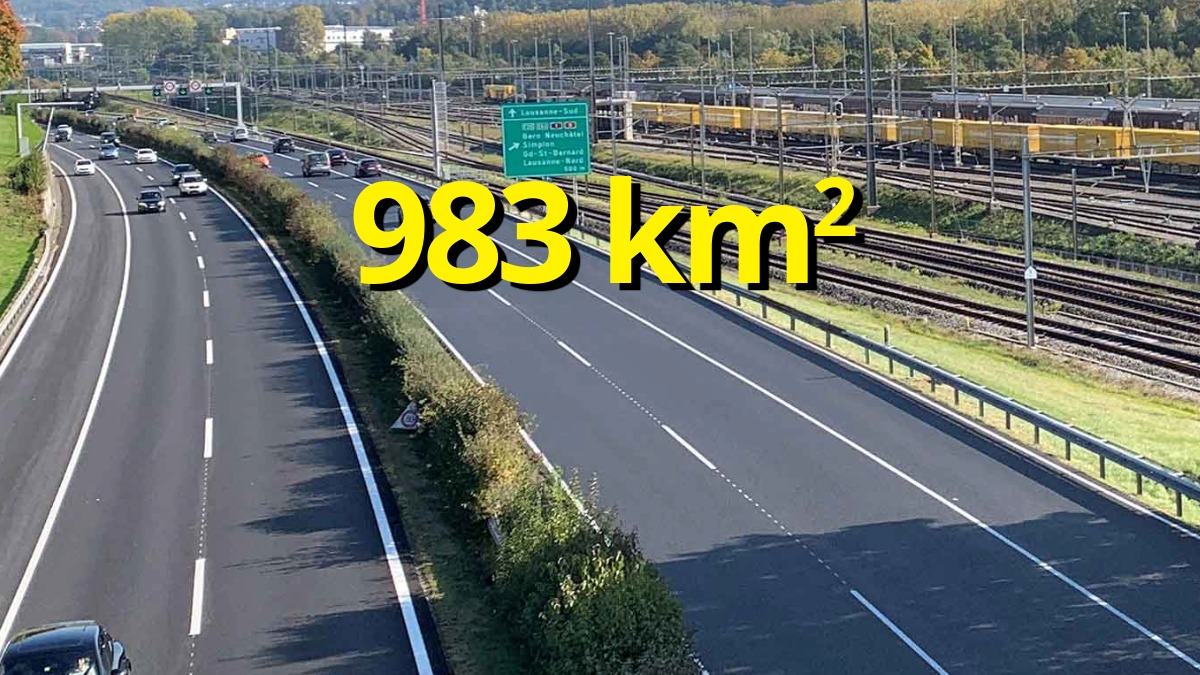 Der Verkehr nutzt 2,4 Prozent der Gesamtfläche der Schweiz. Bild: Bundesamt für Verkehr BAV