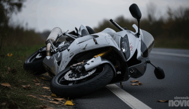 Naše ceste spet vzele življenje motorista, 54-letnik je trčil v prometni znak