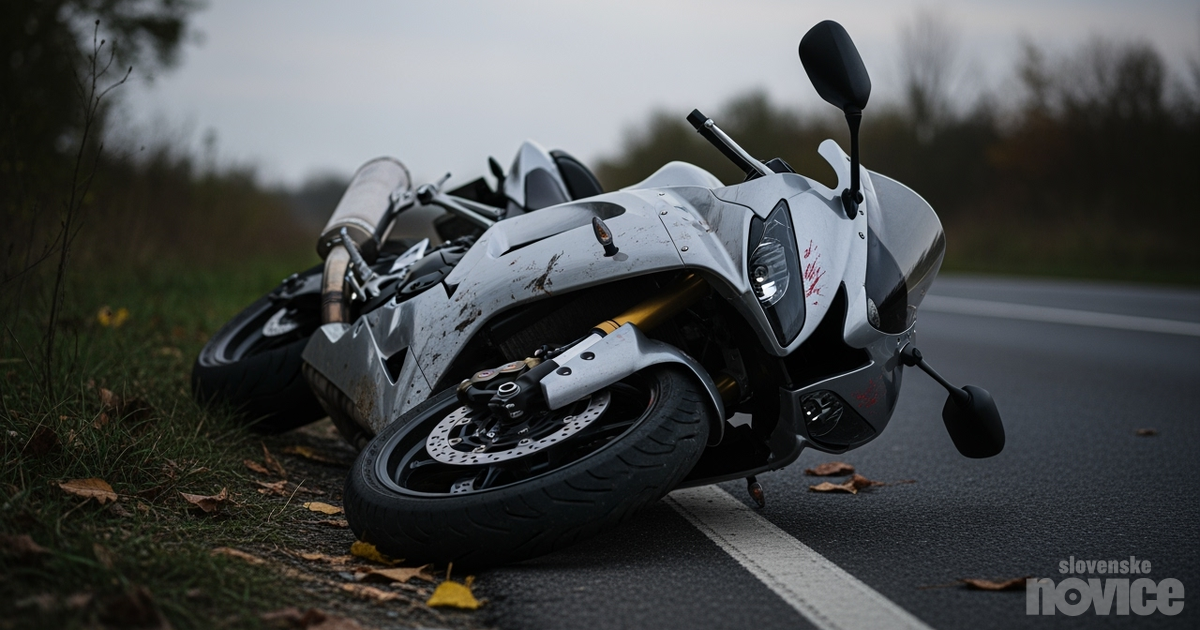 Naše ceste spet vzele življenje motorista, 54-letnik je trčil v prometni znak