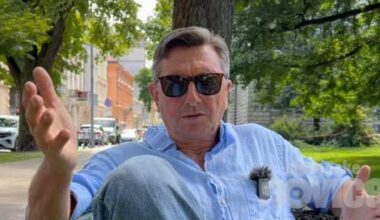 Borut Pahor s čevlji na klopci objavil video, ki ni primeren za starejše od 16 let