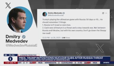 Trump repositions nuclear subs in Russia amid threats