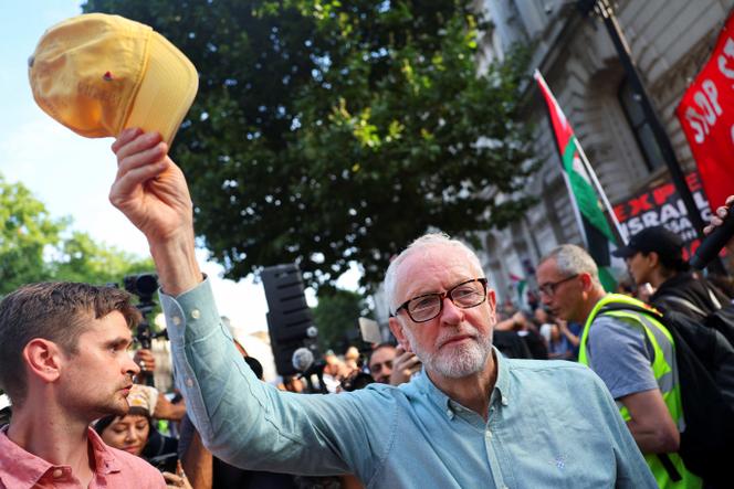 Former Labour Party leader Jeremy Corbyn attended a pro-Palestinian rally outside Downing Street in London on July 25, 2025.