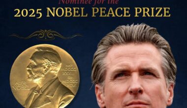WOW. ANOTHER NOMINATION FOR GAVIN C. NEWSOM. MANY ARE SAYING THIS IS THE MOST NOMINATIONS FOR ONE PERSON IN THE HISTORY OF THE NOBEL PRIZE. AT THIS POINT, THE NOBEL COMMITTEE SHOULD JUST BUILD A STATUE OF HIM AND CALL IT A DAY.