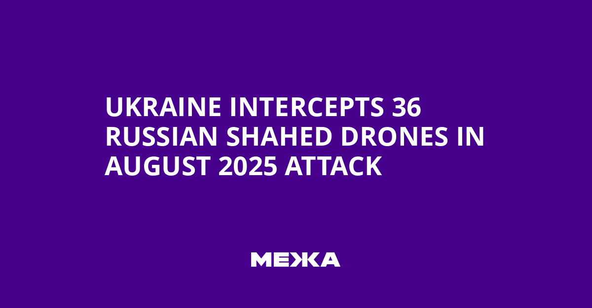 Ukraine Intercepts 36 Russian Shahed Drones in August 2025 Attack