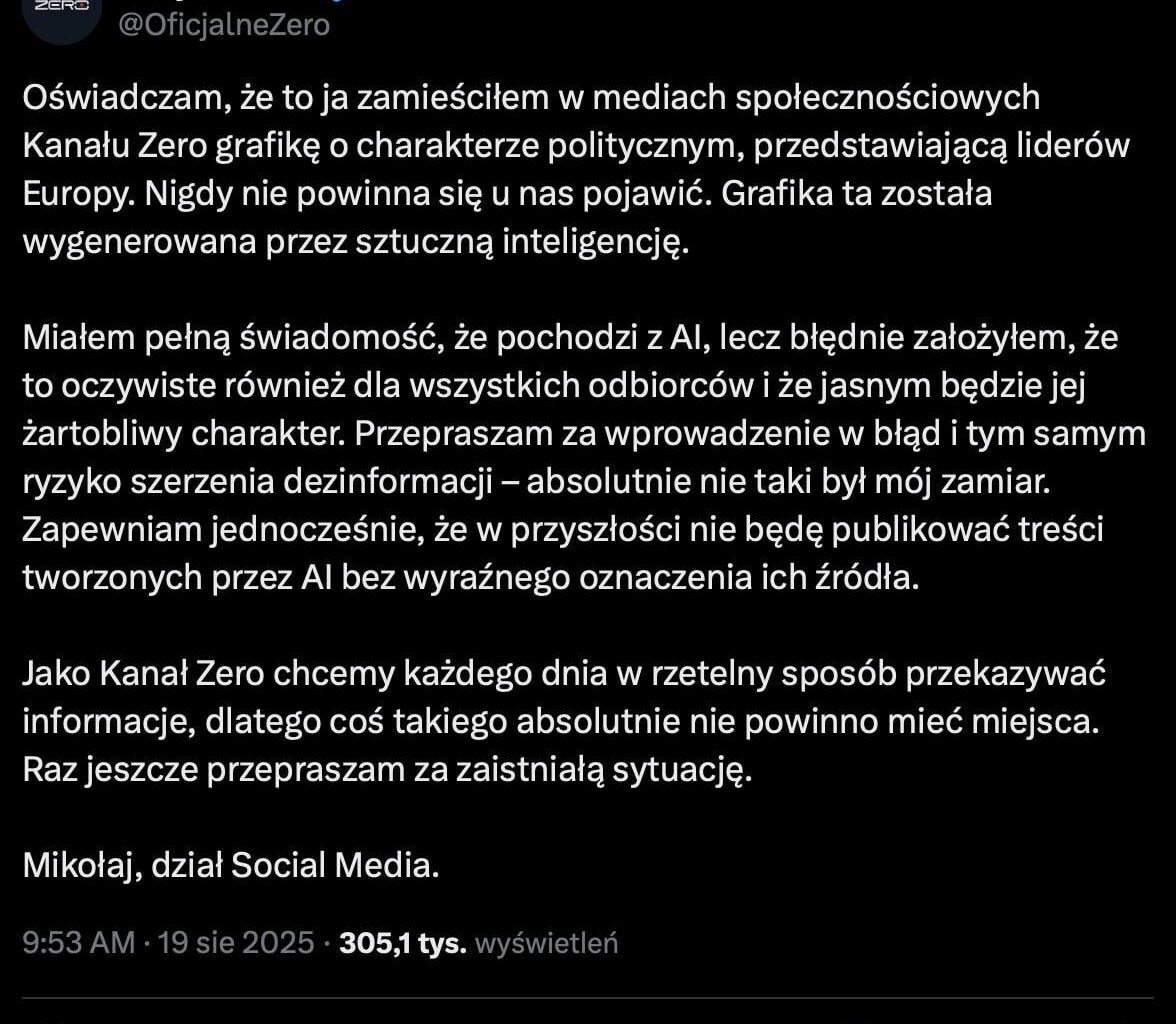 Kanał Zero i ich „przeprosiny” za szerzenie rosyjskiej dezinformacji