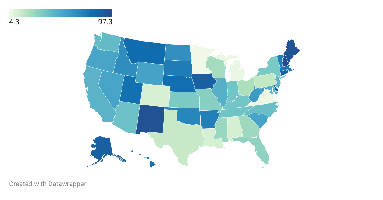 [OC] Representational Alignment Index: How well each state's House delegation matches 2024 voter preferences (CORRECTED)