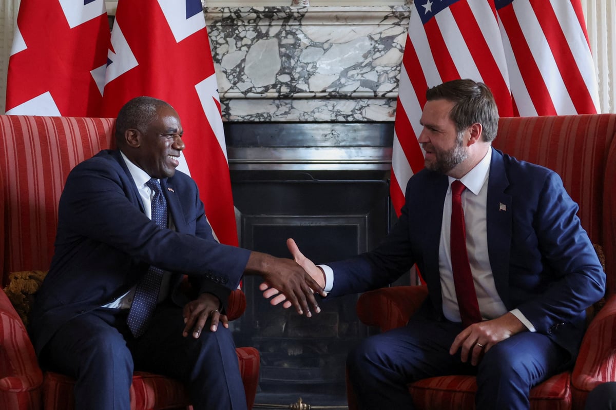 JD Vance meets with David Lammy in Sevenoaks after Keir Starmer condemns Israel's plan to take over Gaza city