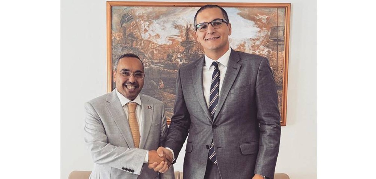 Kuwaiti Ambassador in Malta Meshal Al-Mudhaf and Undersecretary of the Maltese Foreign Ministry Christopher Cutajar
