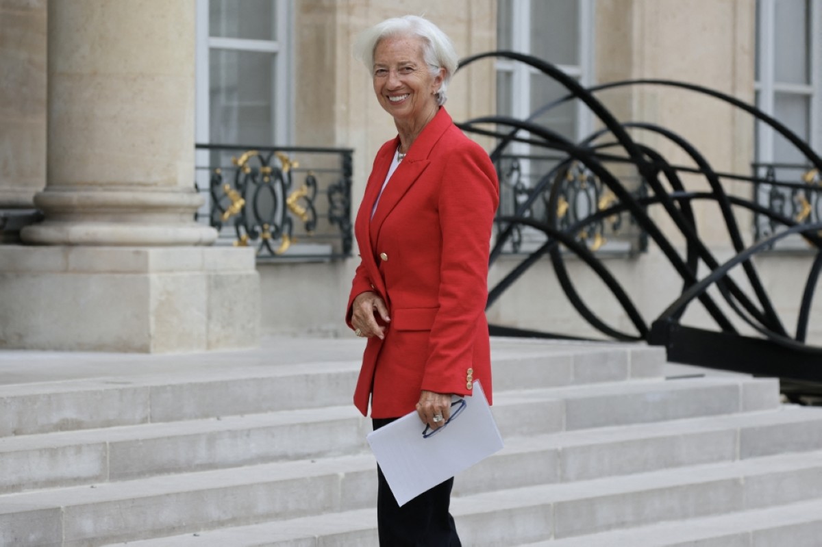 PARIS: European Central Bank (ECB) President Christine Lagarde weaves after the weekly cabinet meeting at the presidential Elysee Palace in Paris.-- AFP