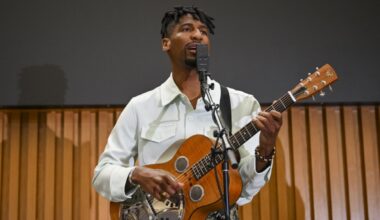 US musician Jon Batiste performs during a Covering Climate Now’s Newsmaker Interview ahead of Hurricane Katrina’s 20th anniversary on August 26, 2025 in New York City. --AFP