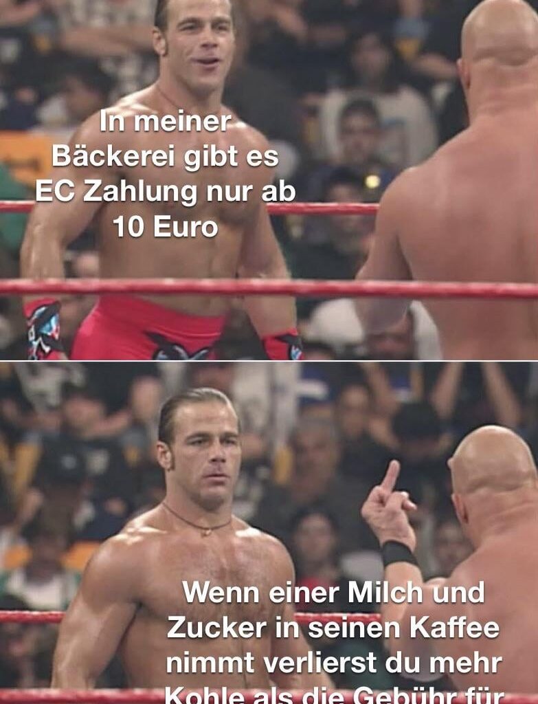 Milch, Zucker und Serviette = 3x EC-Gebühr