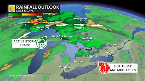 Ontario forecast 5-day rainfall outlook - Aug. 7, 2025