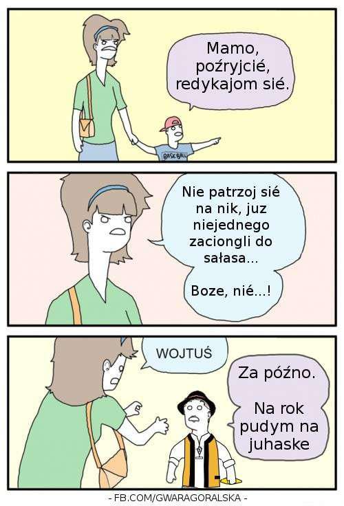 Uważajcie na swoje dzieci w górach.