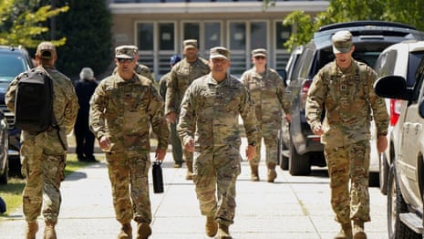 National guard arrives in DC after Trump deploys troops – video