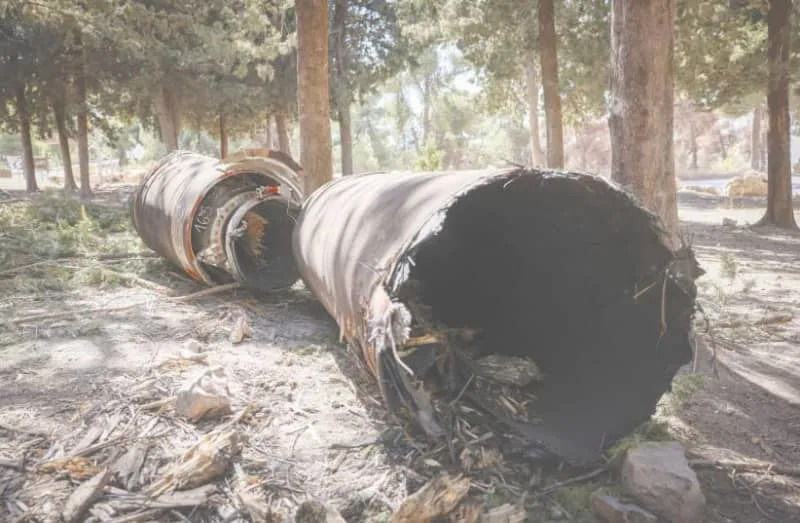 THE REMAINS of a missile fired from Iran into Israel last week, seen in a forest in Safed. (credit: David Cohen/Flash90)