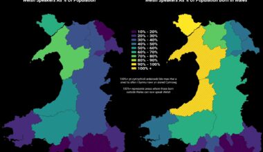 New maps - Welsh speakers as % of population born in Wales