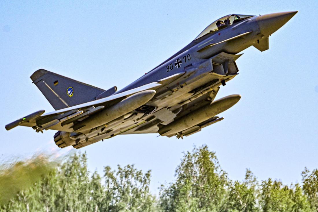 Ein Eurofighter-Kampfjet der deutschen Bundeswehr. (Symbolfoto)