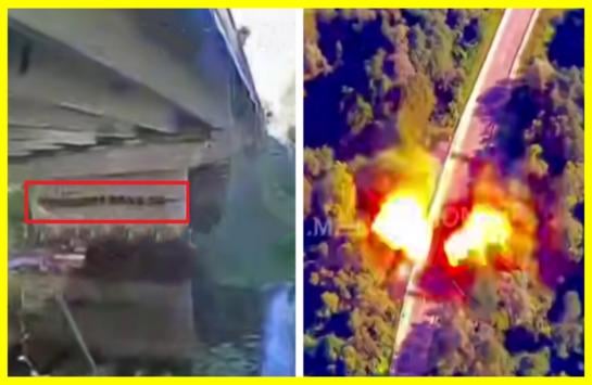 An AFU drone blew up a bridge on Russian territory. The bridge was mined by the Russians themselves and was intended for the evacuation of troops