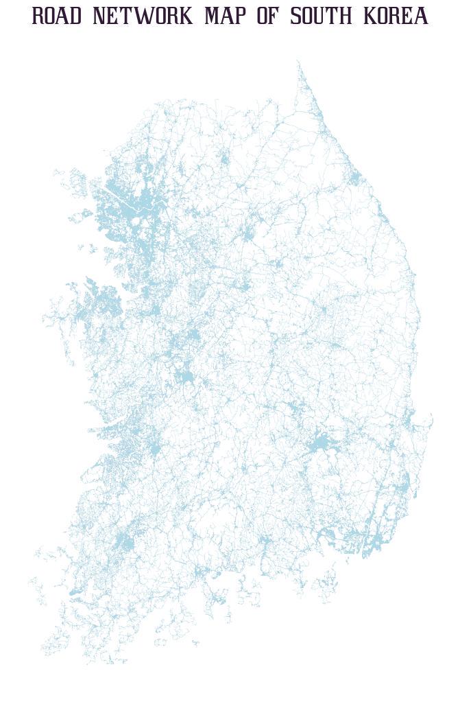 [OC] Road Network in South Korea