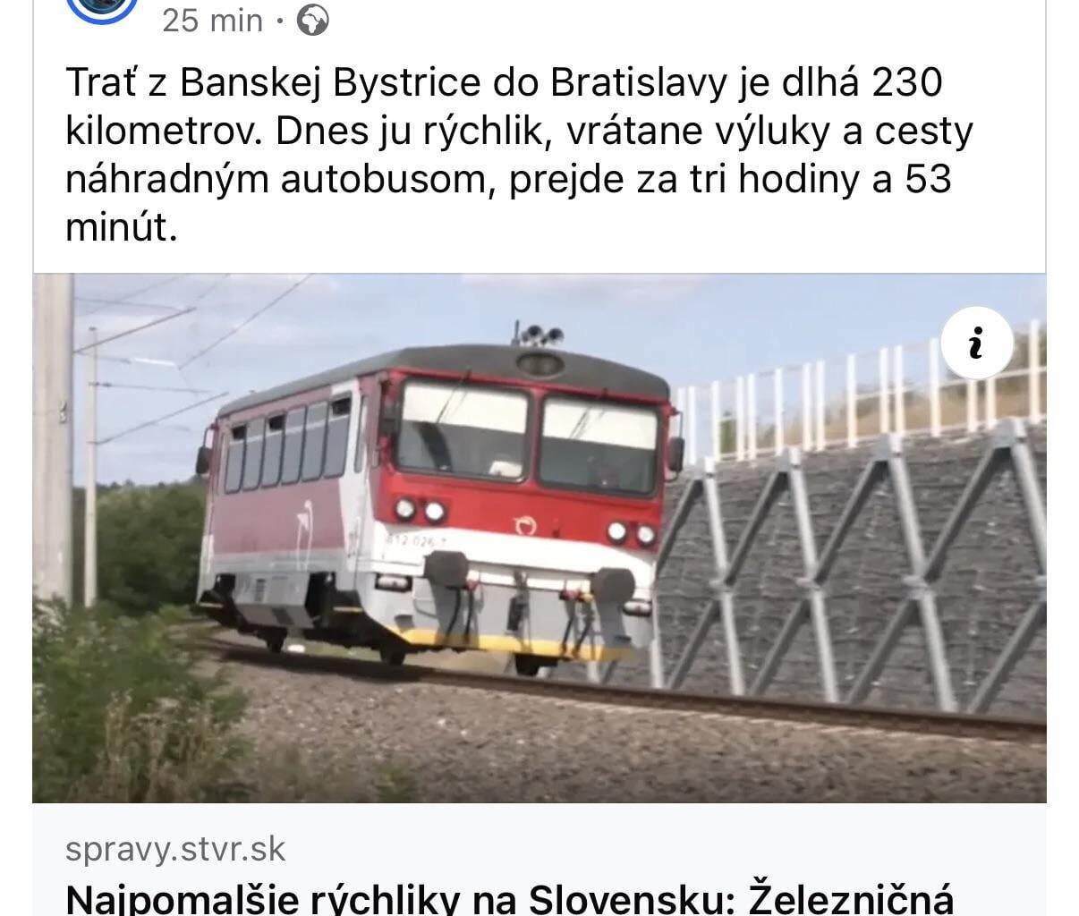 Vlakom z BB do BA (230km) za 4 hodiny, úplná paráda, nie? 🤠