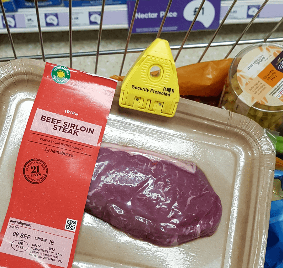Sainsburys tagging the Meat...