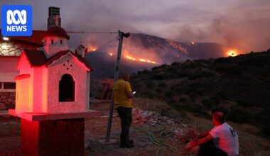 One dead, evacuations underway after wildfires stoked by gale-force winds sweep through Greek towns