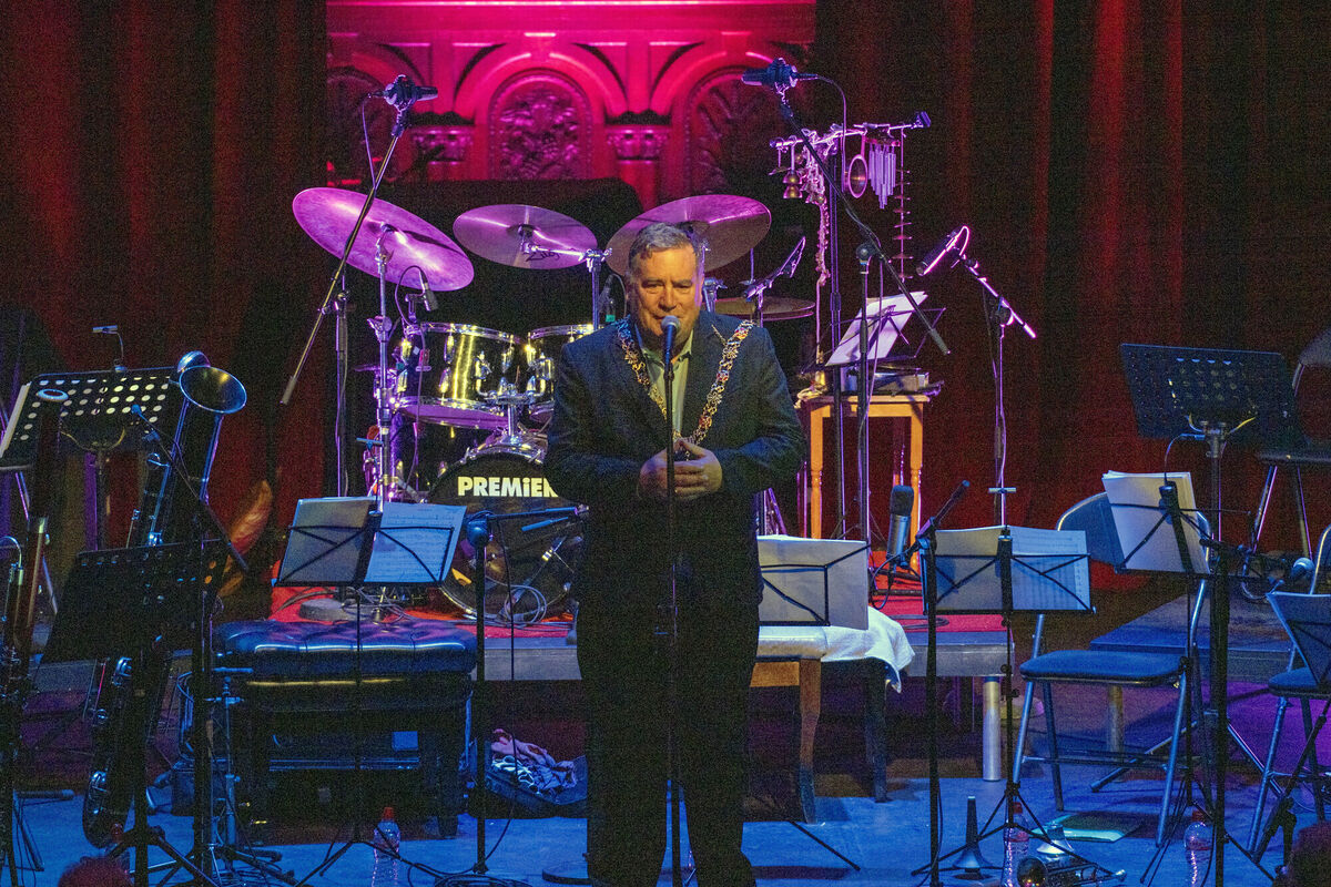 Ork City Lord Mayor Dan Boyle introduces the Trygve Seim Ensemble at the Triskel Theatre in Cork's Midsummer Festival. 'Cork understands art’s value.' Picture: Michael Mac Sweeney/Provision