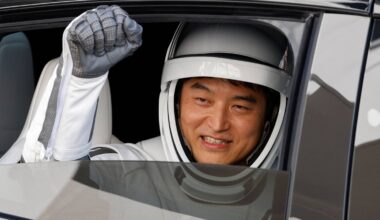 Five astronauts leave space station for trip back to Earth